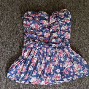 Deb XS strapless floral top .